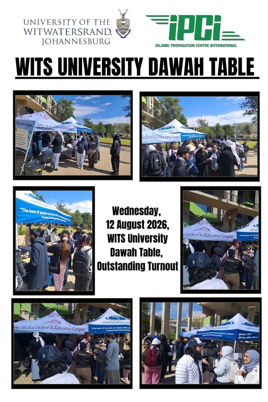 Students engaging at the IPCI Dawah table